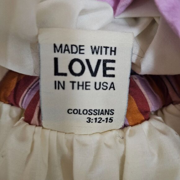 Pleiades 2T Rainbow Belle Ruffle Retro Smock Dress Lined Cotton Made in the USA - Picture 7 of 10